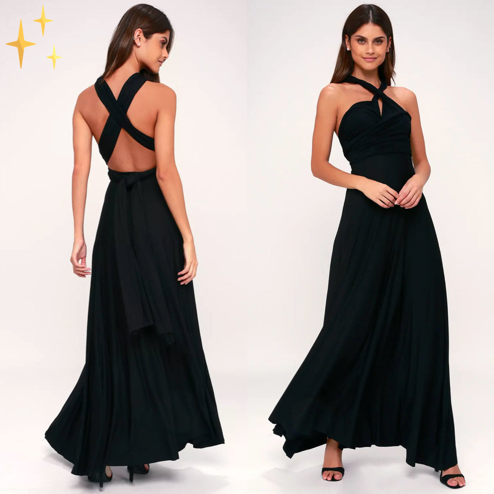 Valentina – Rückenfreies Maxikleid mit Wickeloptik