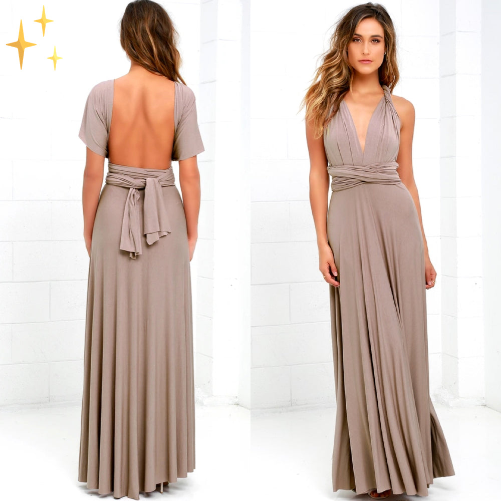 Valentina – Rückenfreies Maxikleid mit Wickeloptik