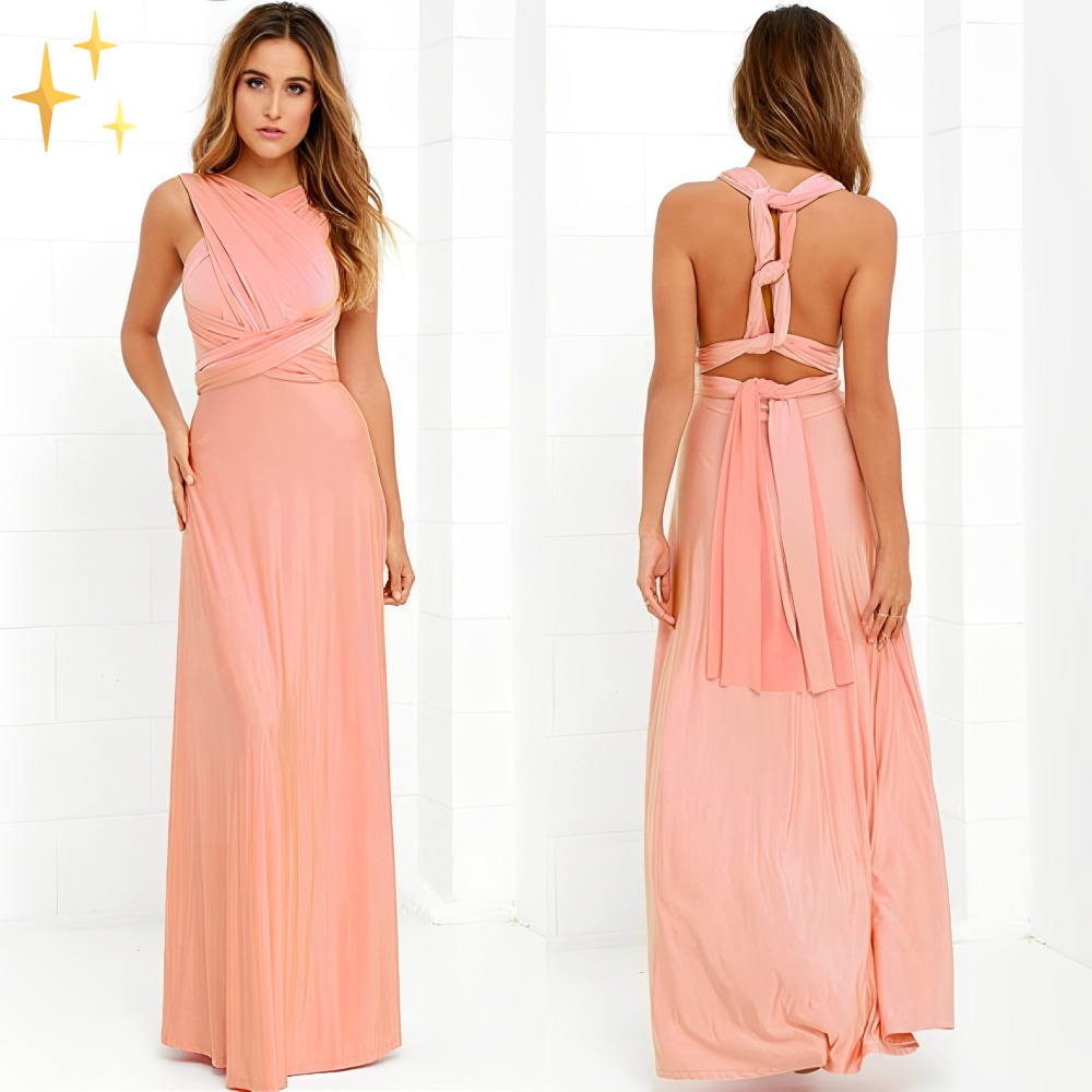 Valentina – Rückenfreies Maxikleid mit Wickeloptik