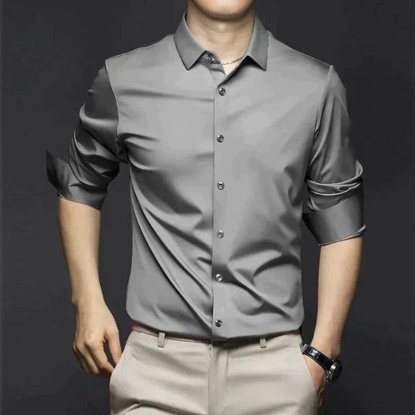 Noah - Herren Hemd Slim Fit mit Glanz-Effekt und Langarm