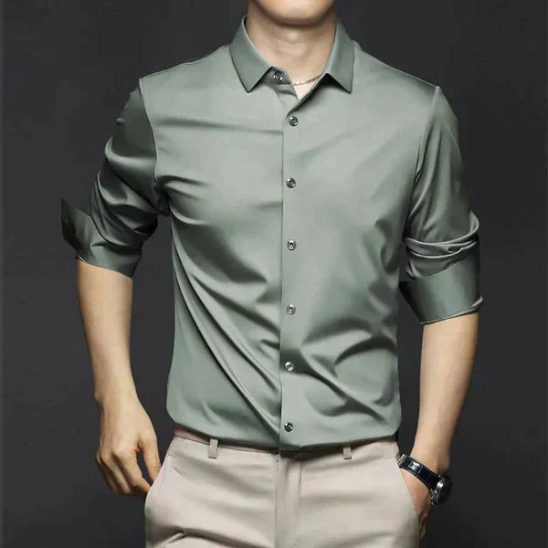 Noah - Herren Hemd Slim Fit mit Glanz-Effekt und Langarm