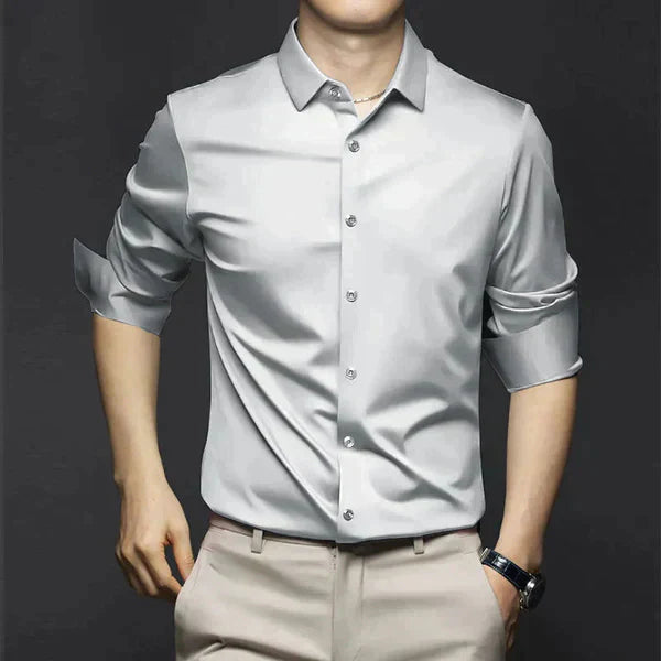 Noah - Herren Hemd Slim Fit mit Glanz-Effekt und Langarm