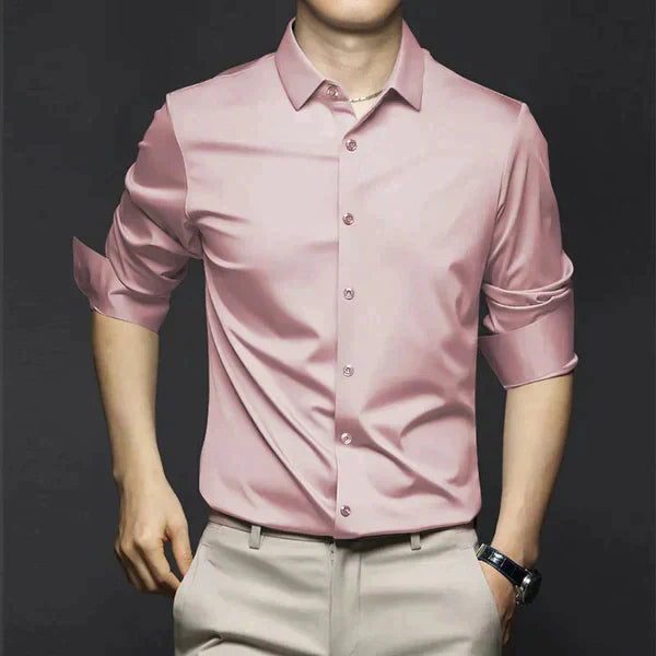 Noah - Herren Hemd Slim Fit mit Glanz-Effekt und Langarm