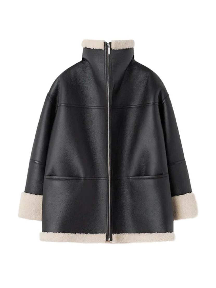 Amelie – Oversize Winterjacke mit Fellimitat