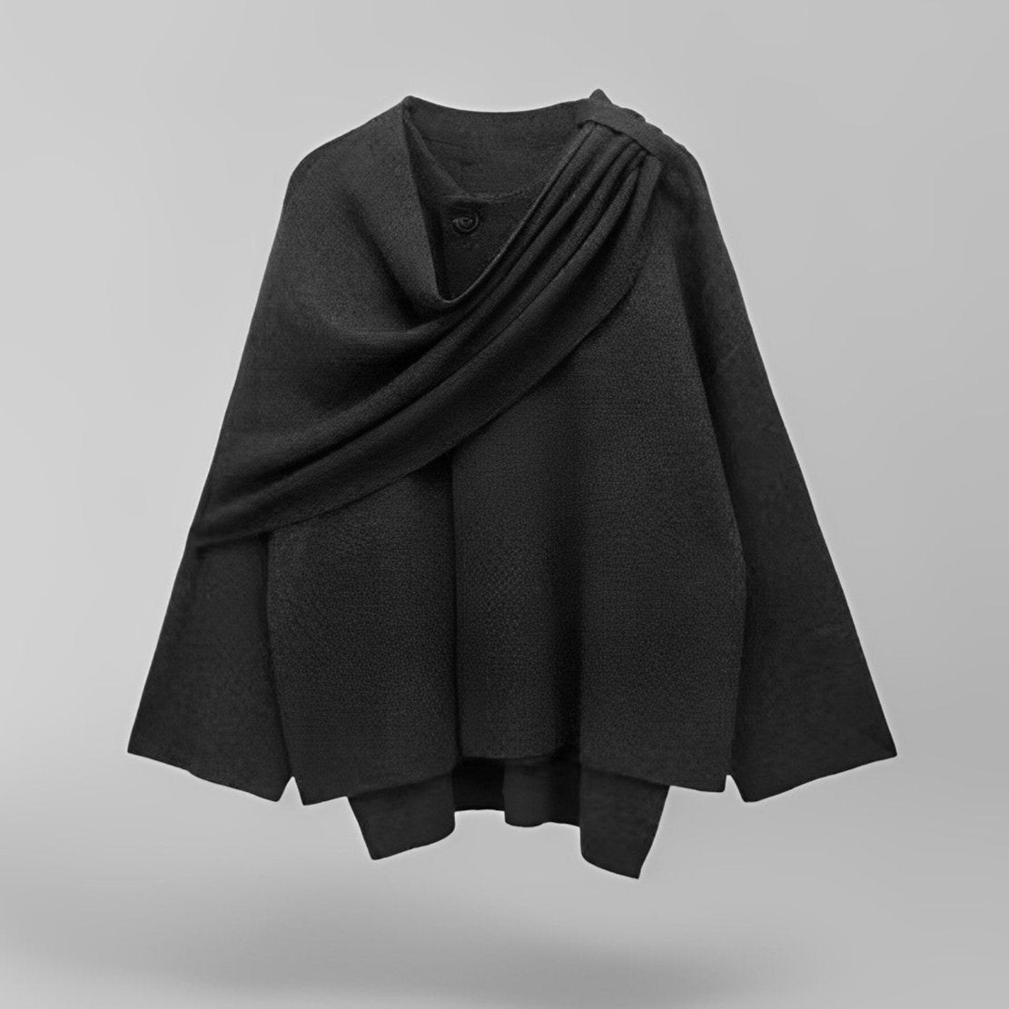 Isabella - Damen Cape mit Wolle asymmetrischem Schnitt