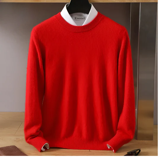 Luca - Herren kaschmir Pullover mit Rundhalsausschnitt