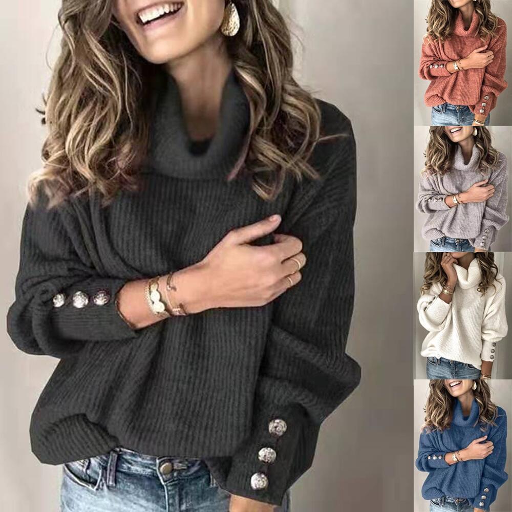 Isabella – Winter Kaschmir Pullover mit Rollkragen und Knopfdetails