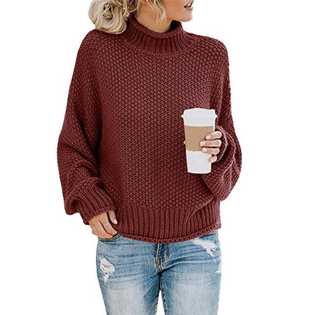 Clara – Winter Pullover mit hohem Kragen