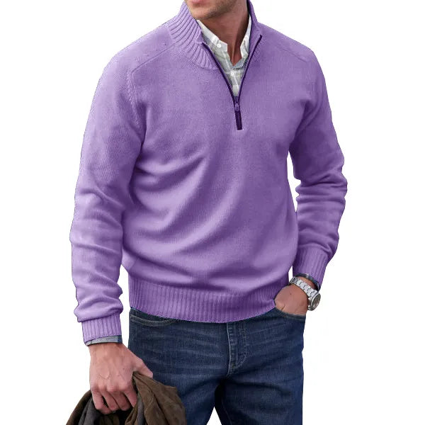 Tom – Herrenpullover mit Reißverschlusskragen