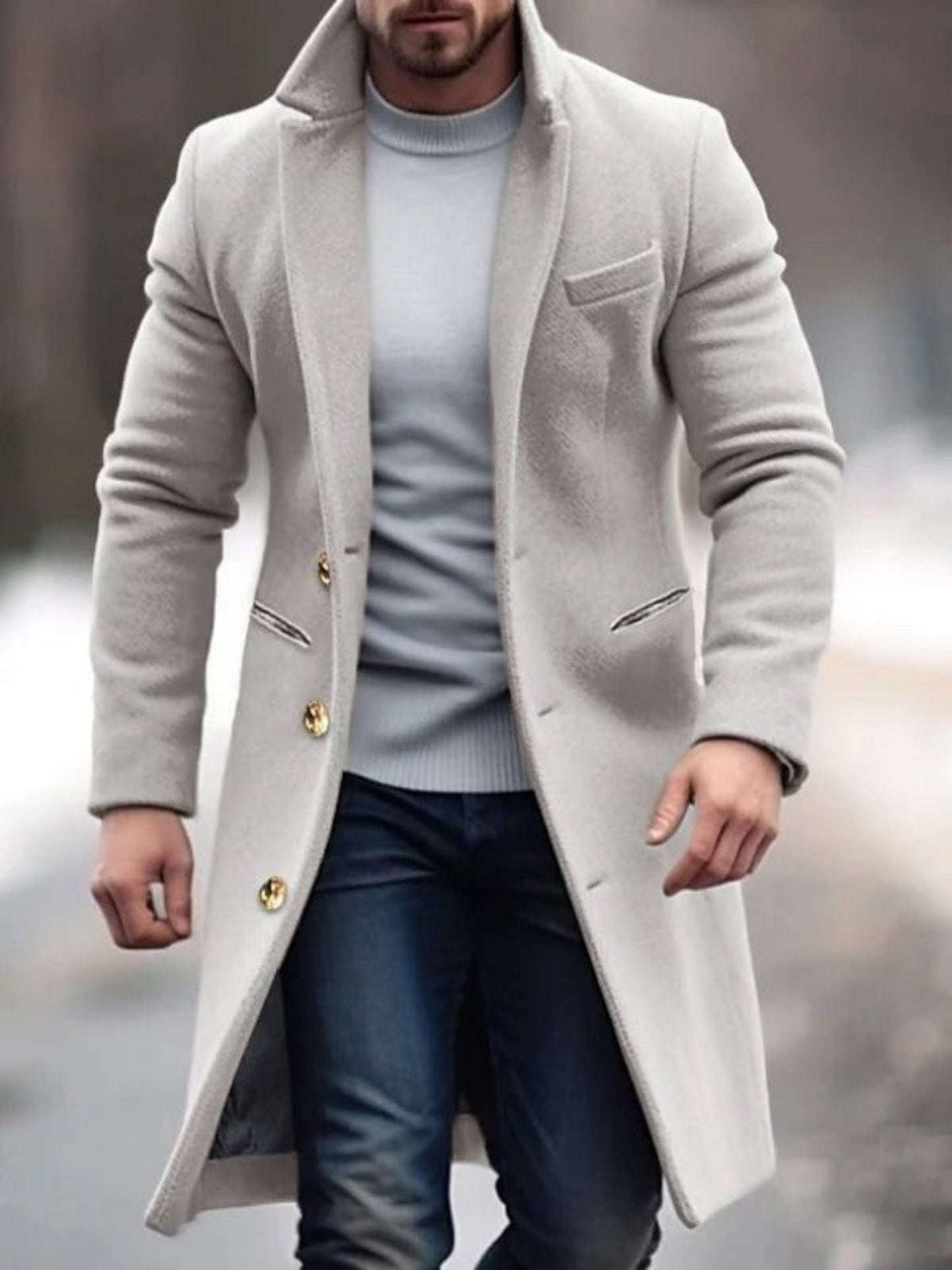 Simon – Herren Mantel mit klassischem Schnitt und eleganten Details