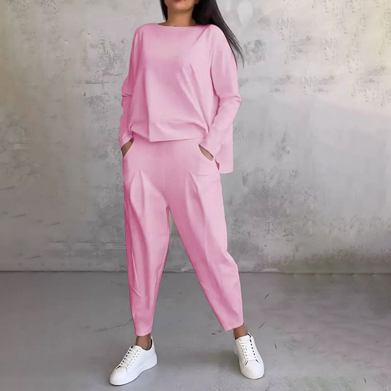 Elena - Damen Zweiteiler Set mit Longsleeve und Hose