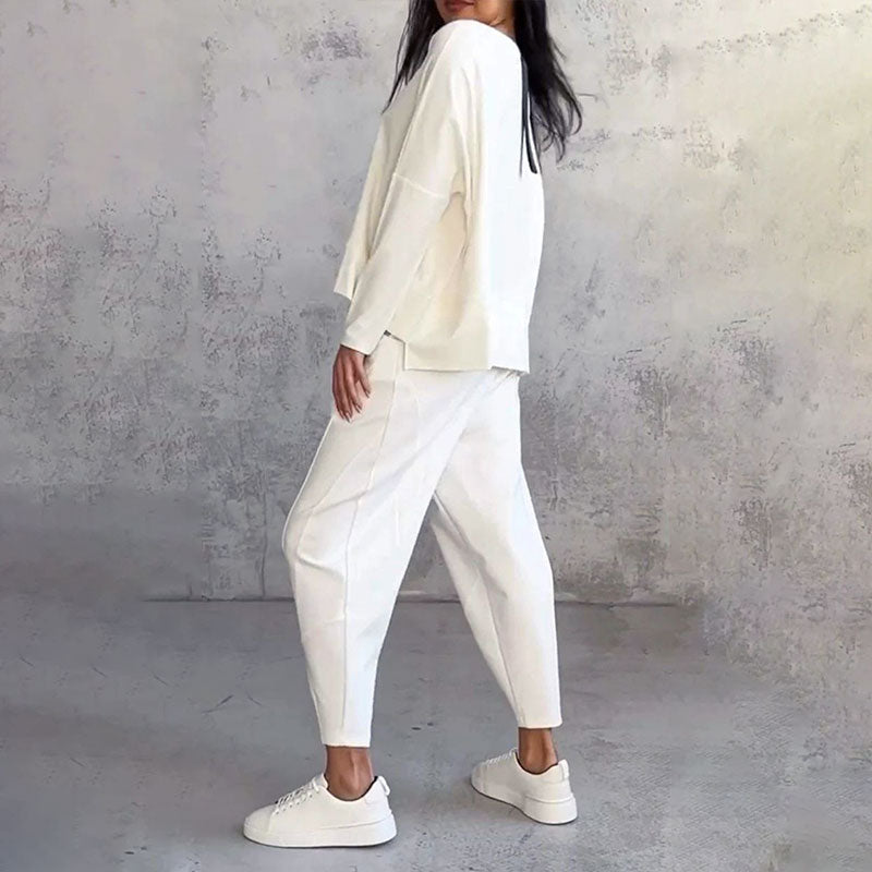 Elena - Damen Zweiteiler Set mit Longsleeve und Hose