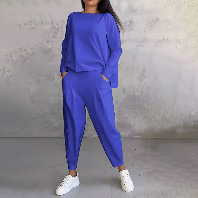 Elena - Damen Zweiteiler Set mit Longsleeve und Hose