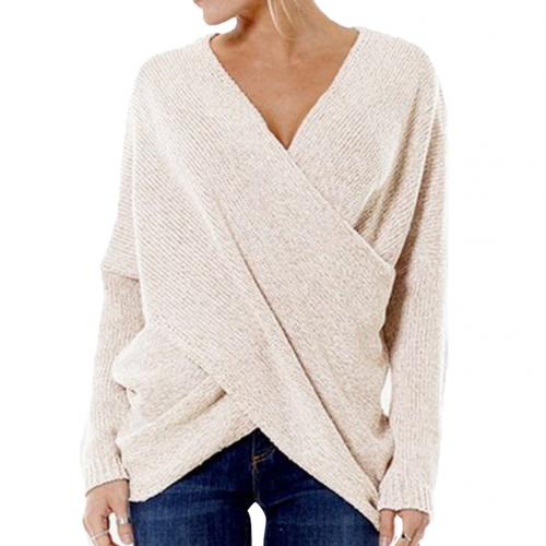 Elena - Strickpullover mit Wickeloptik und V-Ausschnitt Damen