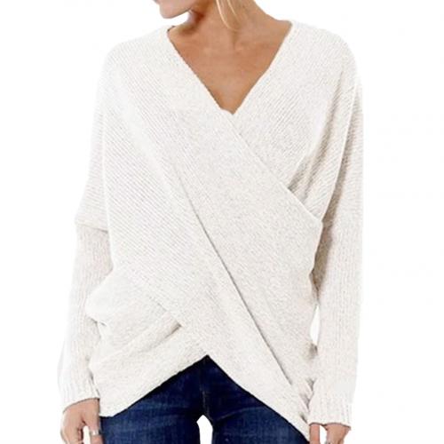 Elena - Strickpullover mit Wickeloptik und V-Ausschnitt Damen