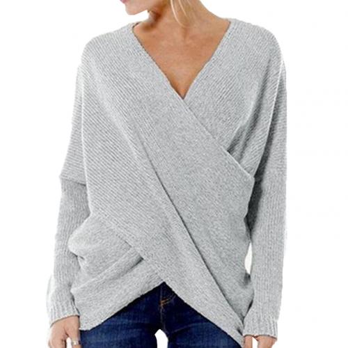Elena - Strickpullover mit Wickeloptik und V-Ausschnitt Damen