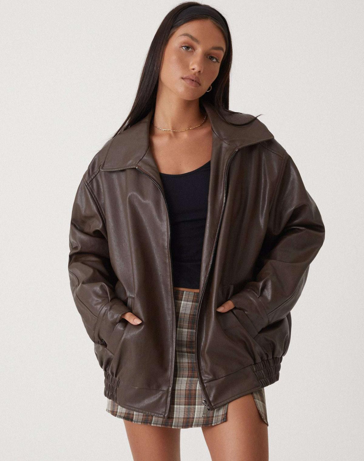Siena – Oversize Kunstlederjacke Damen