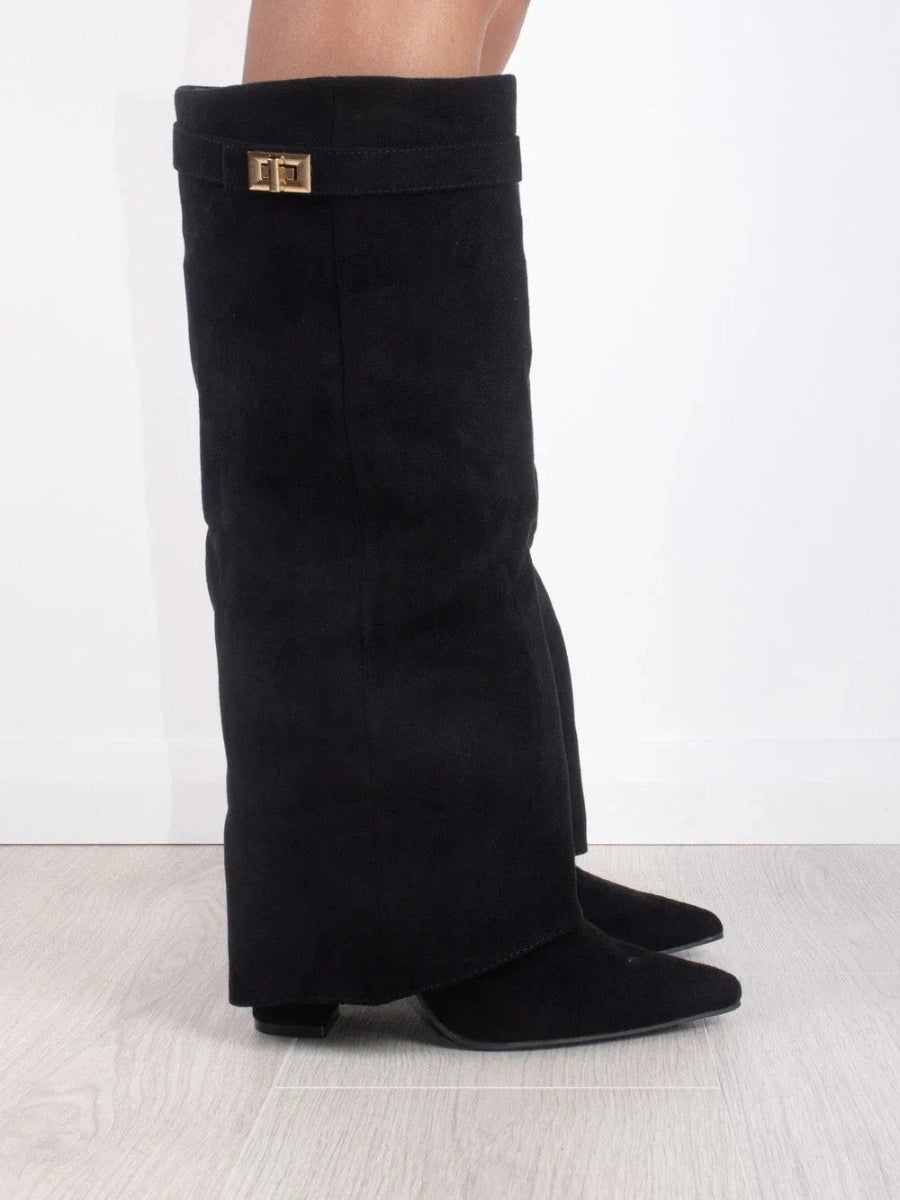 Lara – Wildleder-Stiefel Damen mit Blockabsatz