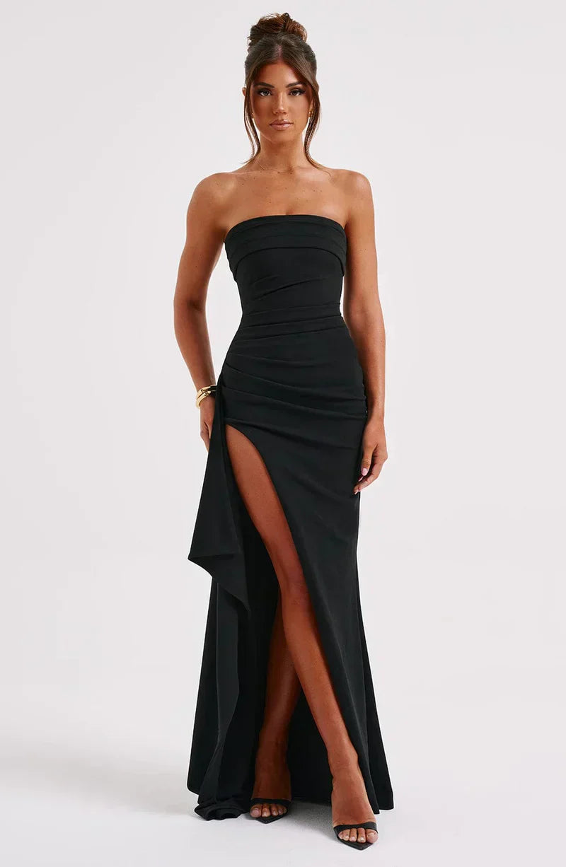 Amelia - Damen Abendkleid mit Schlitz und Bandeau-Design