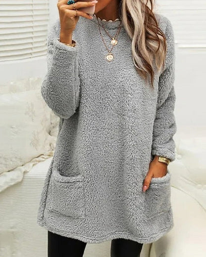 Mila - Damenpullover mit Taschen und Rundhalsausschnitt