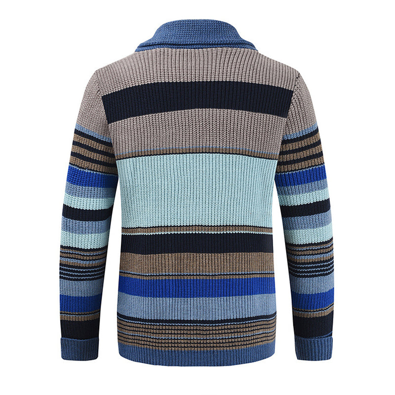 Marlon – Gestreifte Strickjacke mit Knopfleiste Herren