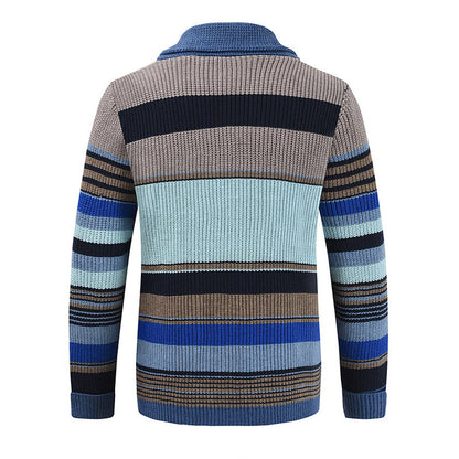 Marlon – Gestreifte Strickjacke mit Knopfleiste Herren