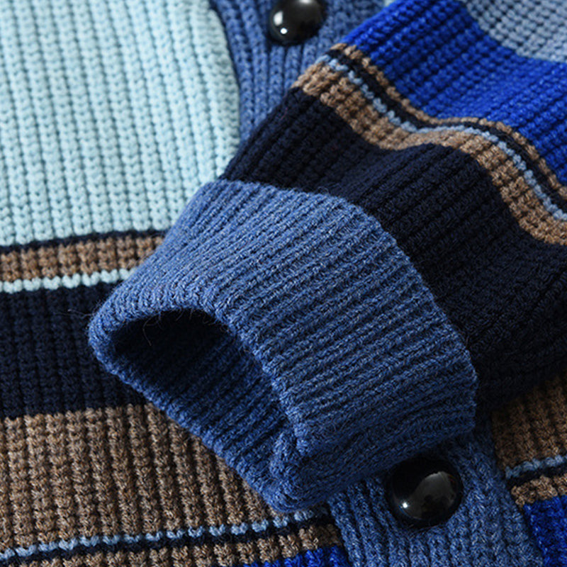 Marlon – Gestreifte Strickjacke mit Knopfleiste Herren