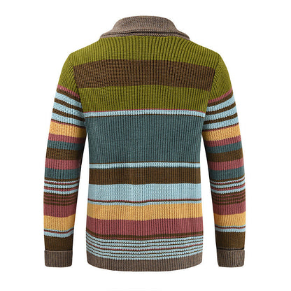 Marlon – Gestreifte Strickjacke mit Knopfleiste Herren