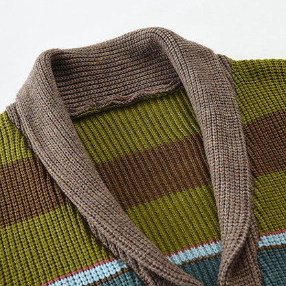 Marlon – Gestreifte Strickjacke mit Knopfleiste Herren