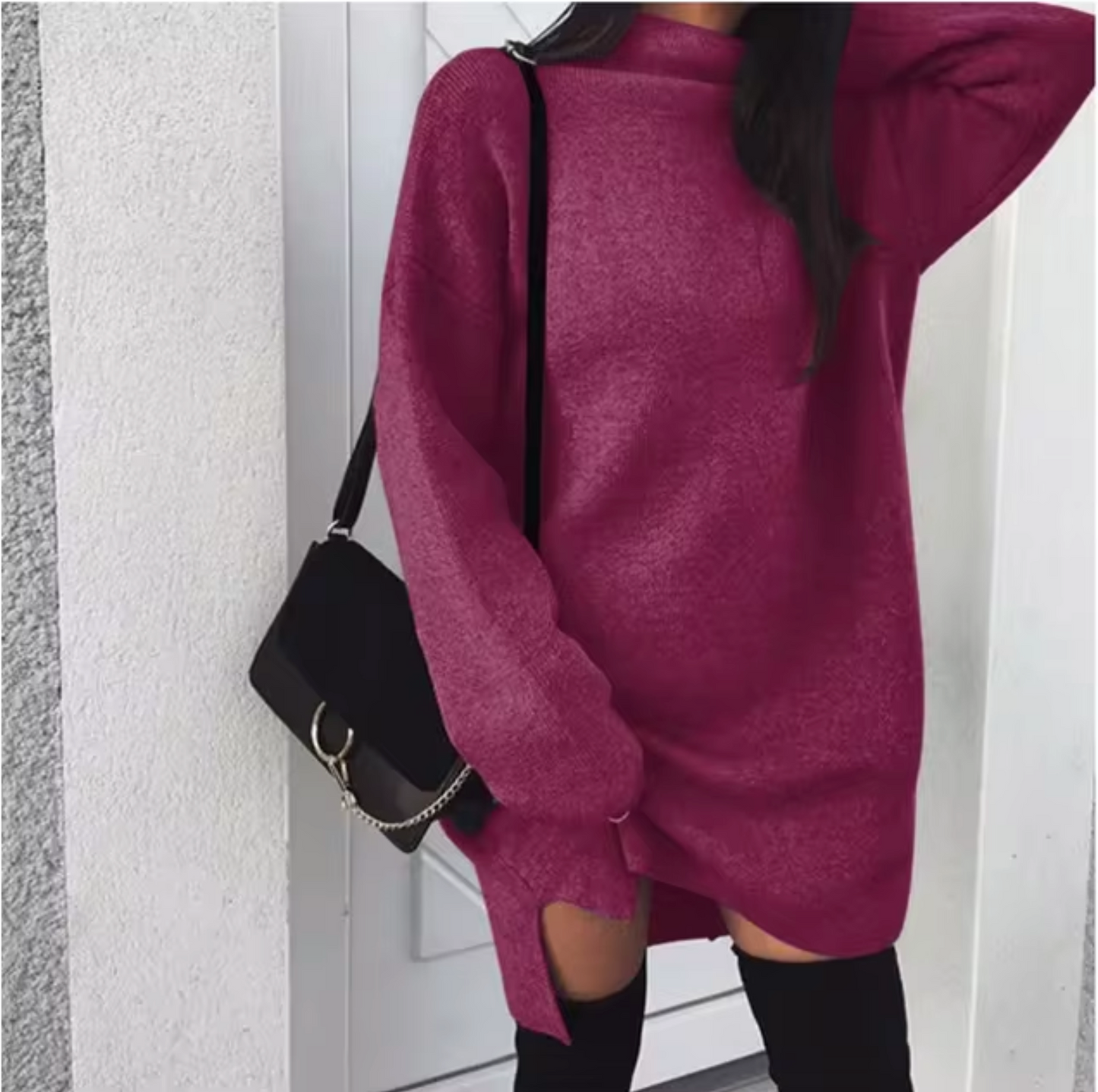 Sofia – Winter Strickkleid Damen Langarm