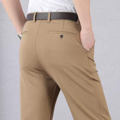 Lorenzo - Men's Slim Fit Fabric Pants for Everyday Office Wear