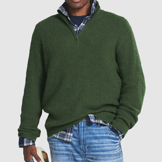 Liam – Herren Strickpullover mit halbem Reißverschluss