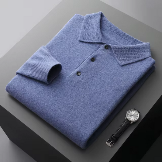 Lorenzo - Herren Wollpolo Pullover Kaschmir