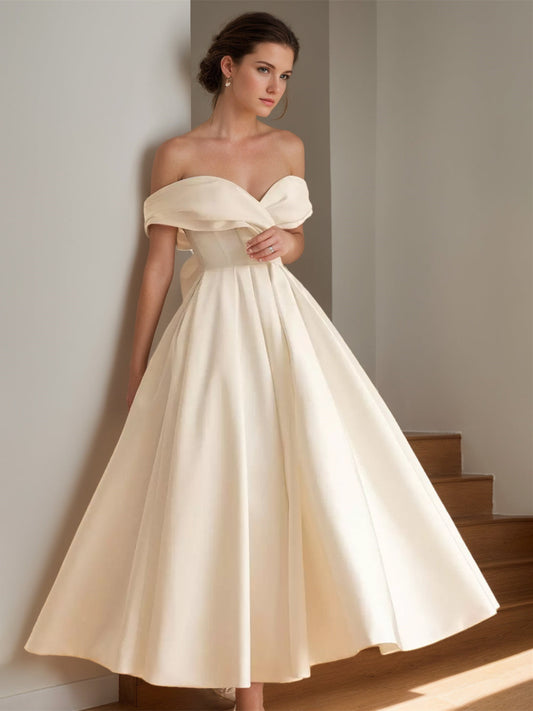 Aurelia - Damen Off-Shoulder Kleid mit A-Linien-Schnitt und Midilänge
