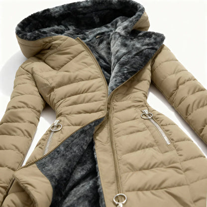 Lydia – Plush-Lined Asymmetrical Winter Puffer Coat for Women