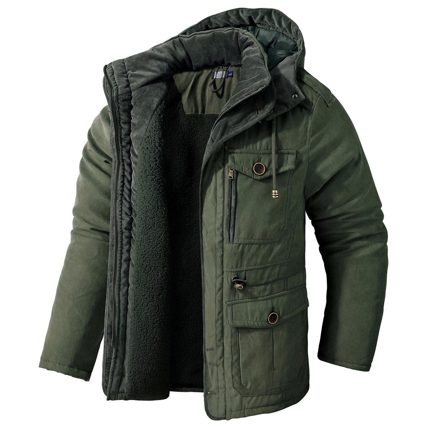 Damon – Herren Winterjacke mit Kapuze und warmem Futter