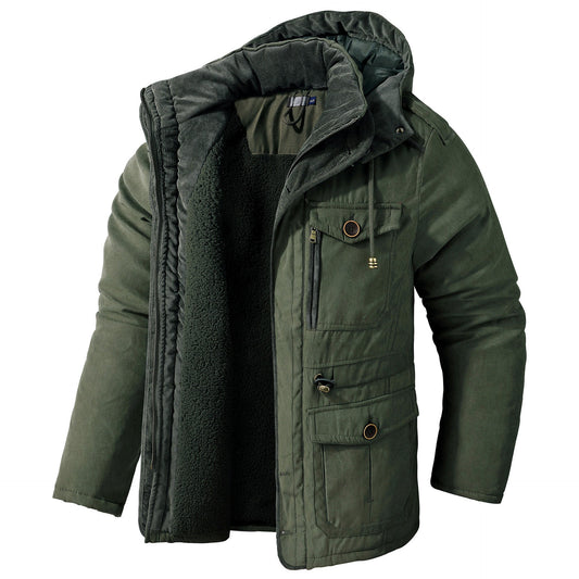 Damon – Herren Winterjacke mit Kapuze und warmem Futter