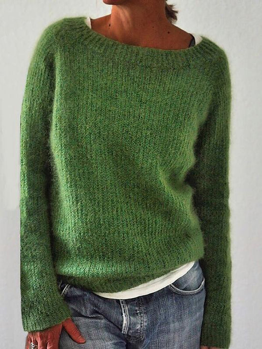 Mila – Damen Strickpullover mit Rundhalsausschnitt
