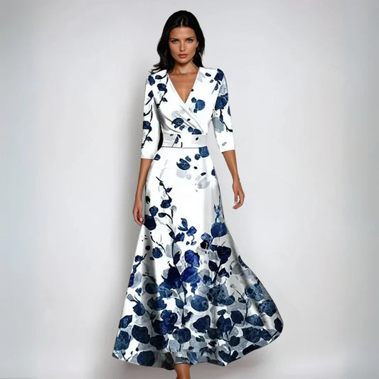 Sofia – Elegantes Blumenkleid mit Wickeloptik für Damen