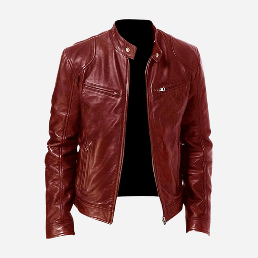 Marco - Herren Lederjacke mit Reißverschluss