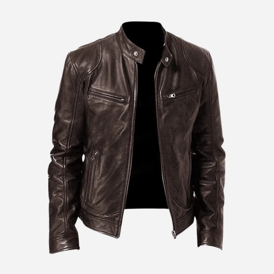 Marco - Herren Lederjacke mit Reißverschluss