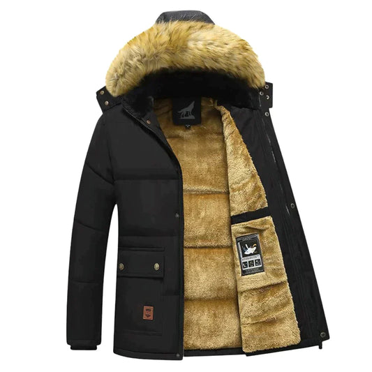 Noah – Gefütterte Winterjacke mit Fellkapuze Herren