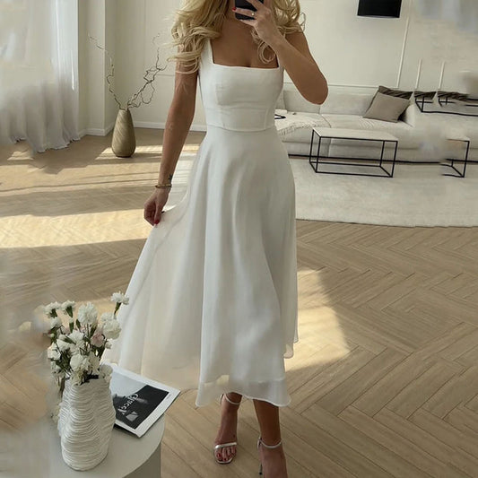 Alessia – Luftiges Midikleid mit Stretch-Oberteil