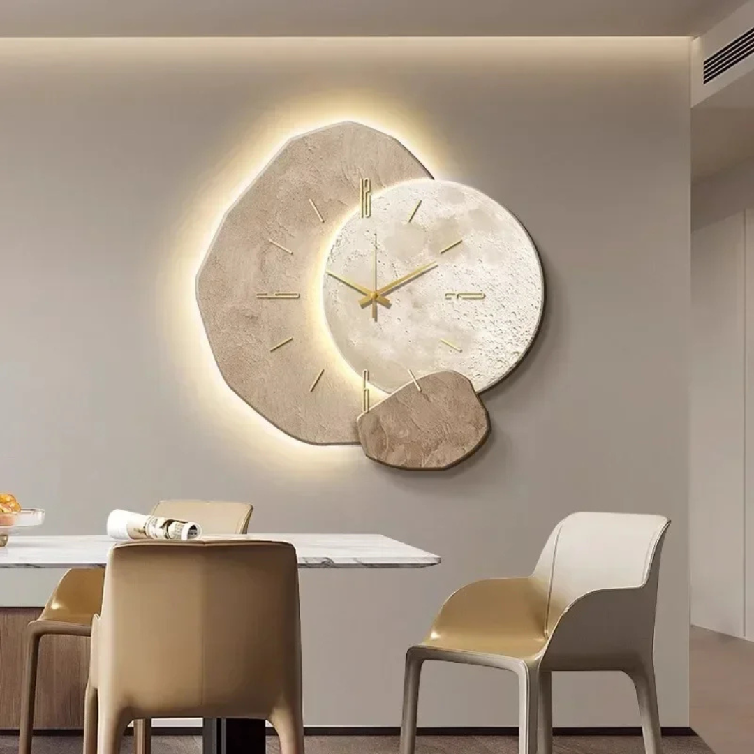 LED Wall Clock | Wood Look & LED | Scandinavian Design | Living Room & Office