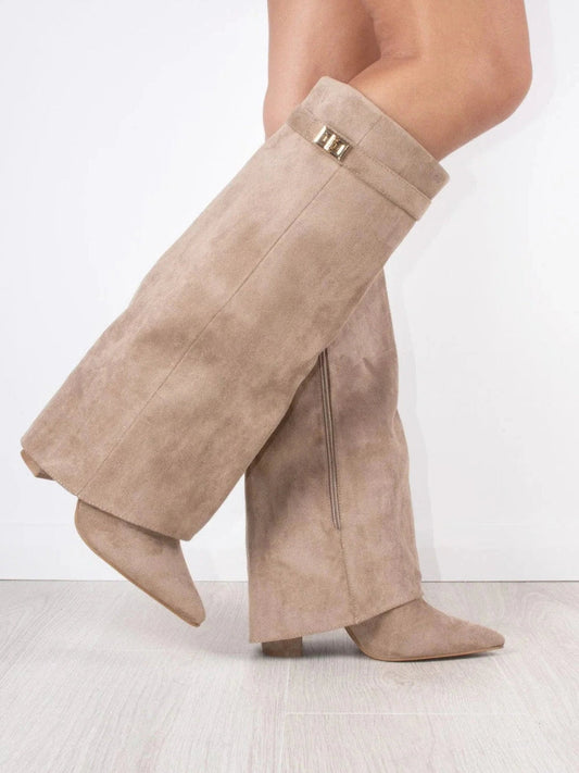 Lara – Wildleder-Stiefel Damen mit Blockabsatz