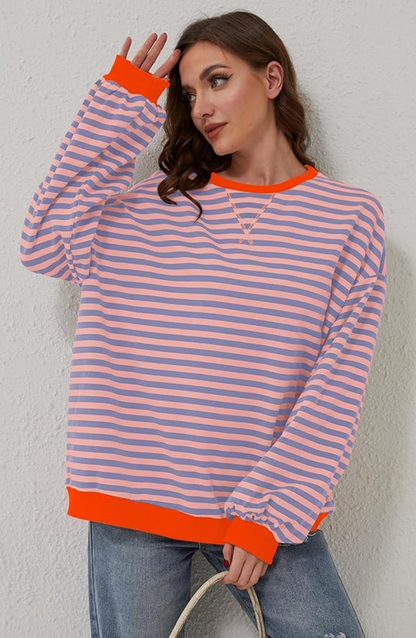 Lara – Gestreiftes Oversize Sweatshirt Damen