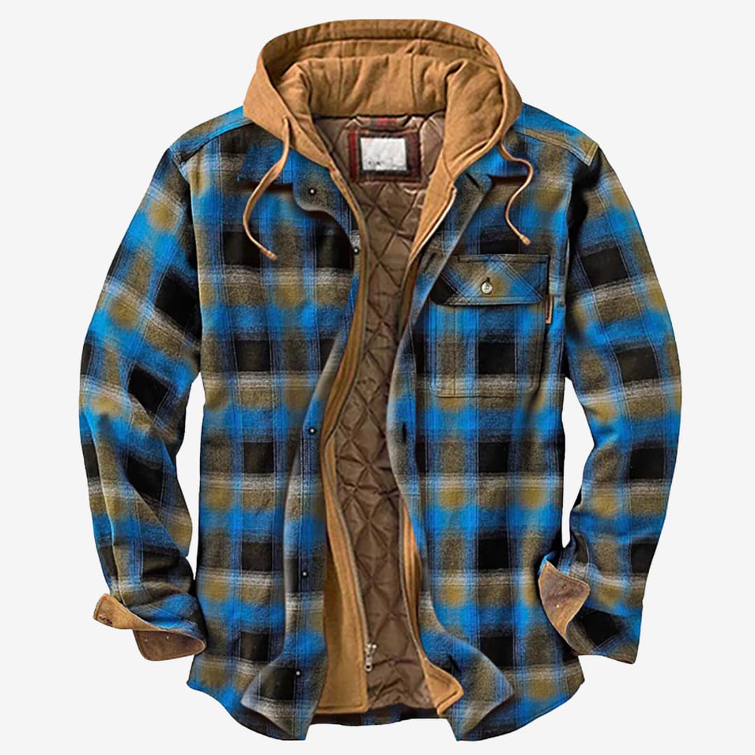 Tobias - Herren Karohemdjacke mit Kapuze