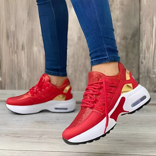 Valeria - Damen Sneaker mit dicker Sohle und atmungsaktivem Obermateria
