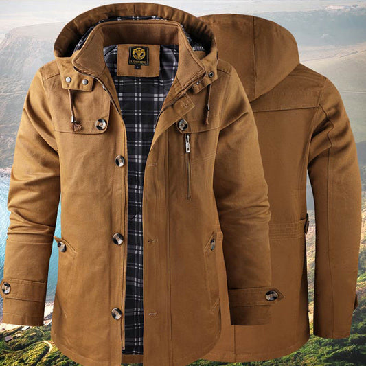 Martin - Herren Freizeitjacke mit Kapuze und Karofutter