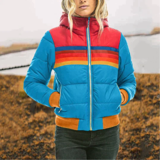 Maya - Damen Winterjacke mit Kapuze und Retro-Design